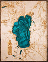 Large Lake Tahoe 3D Wood Map