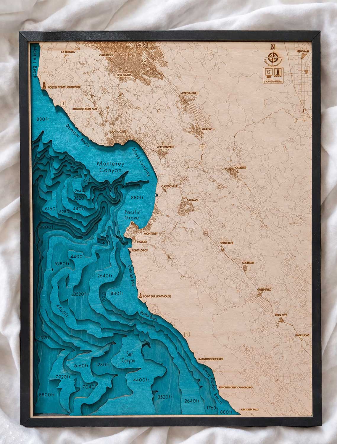Largest Monterey Bay Area Map Yet! 33x24