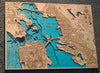 Mini San Francisco Bay 3D Wood Map