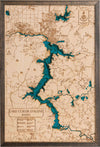 Large Coeur D' Alene 3D Wood Map