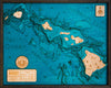 Hawaiian Islands 3D Wood Map