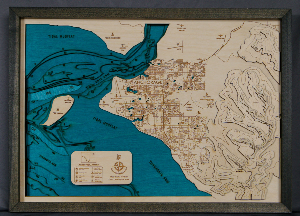 Anchorage Alaska 3D Wood Map – Tahoe Wood Maps