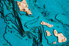 Hawaiian Islands 3D Wood Map