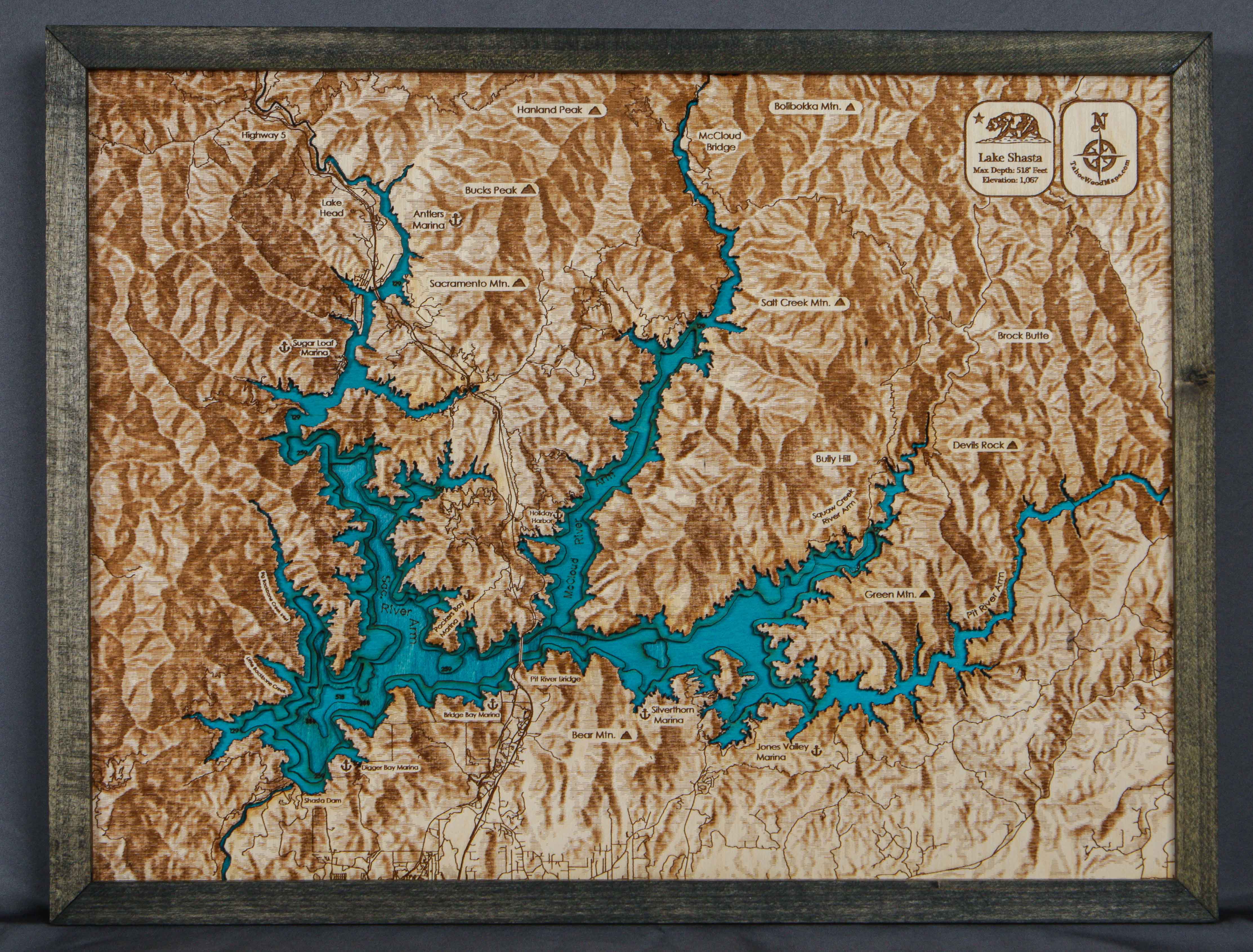 Oakland Wooden Map — WoodScape Maps - 3D Wood Maps