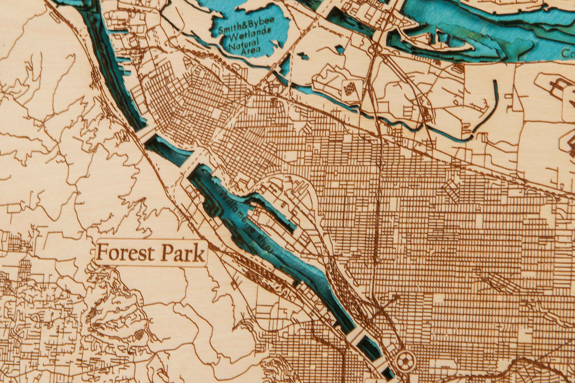 Portland Oregon 3D Wood Map – Tahoe Wood Maps