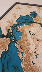 Large San Francisco Bay Area 3D Wood Map – Tahoe Wood Maps