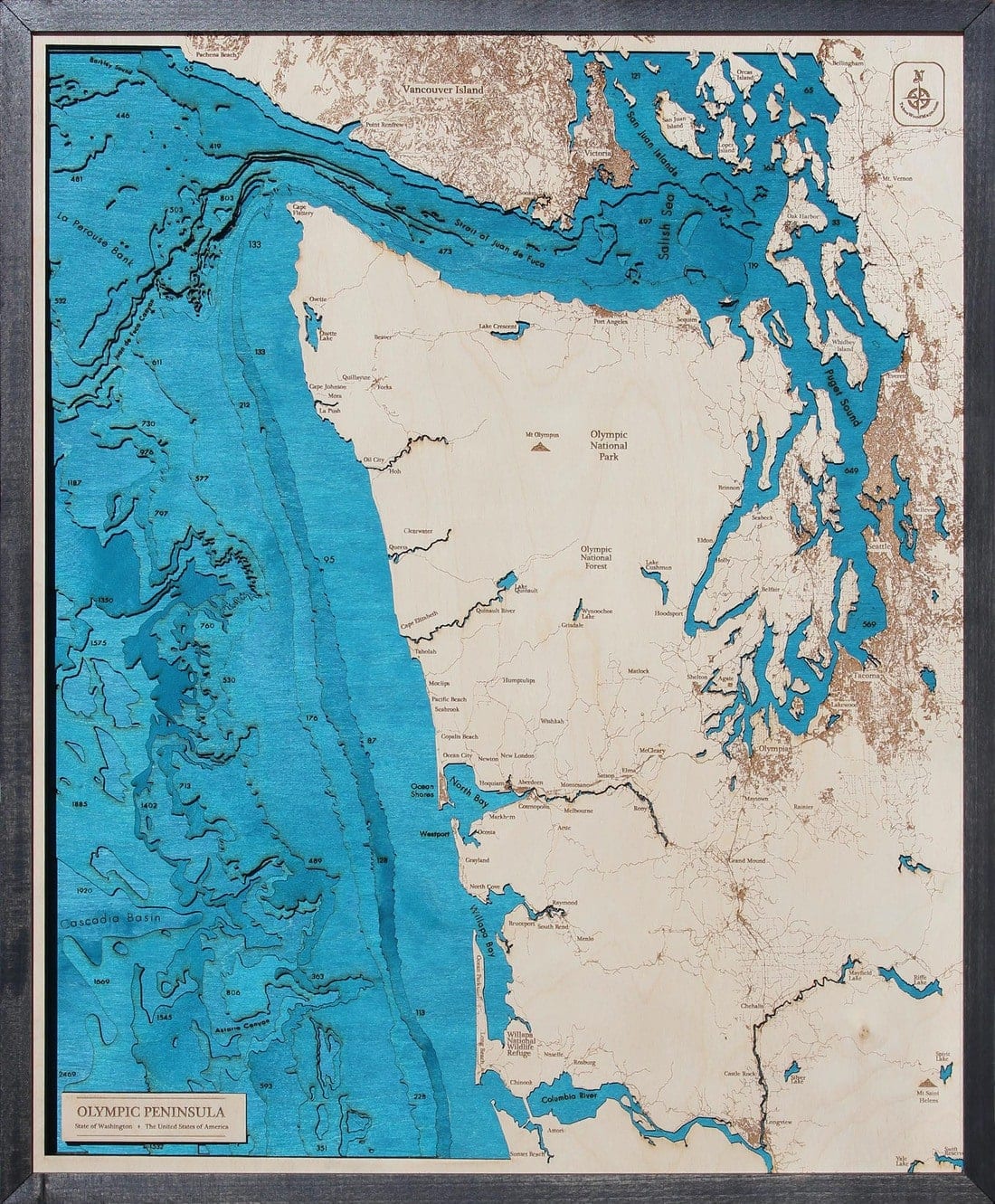 Washington Coast Seattle Vancouver Island 3D Wood Map Tahoe Wood Maps Washington Coast 1 2000x 