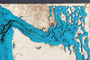 Washington Coast - Seattle - Vancouver Island 3D Wood Map